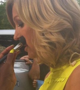 Me touching up Lara for GMA