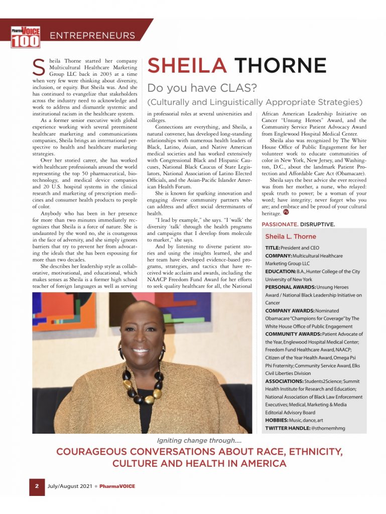Pharma Voice 2021:Sheila Thorne (7/19/21)